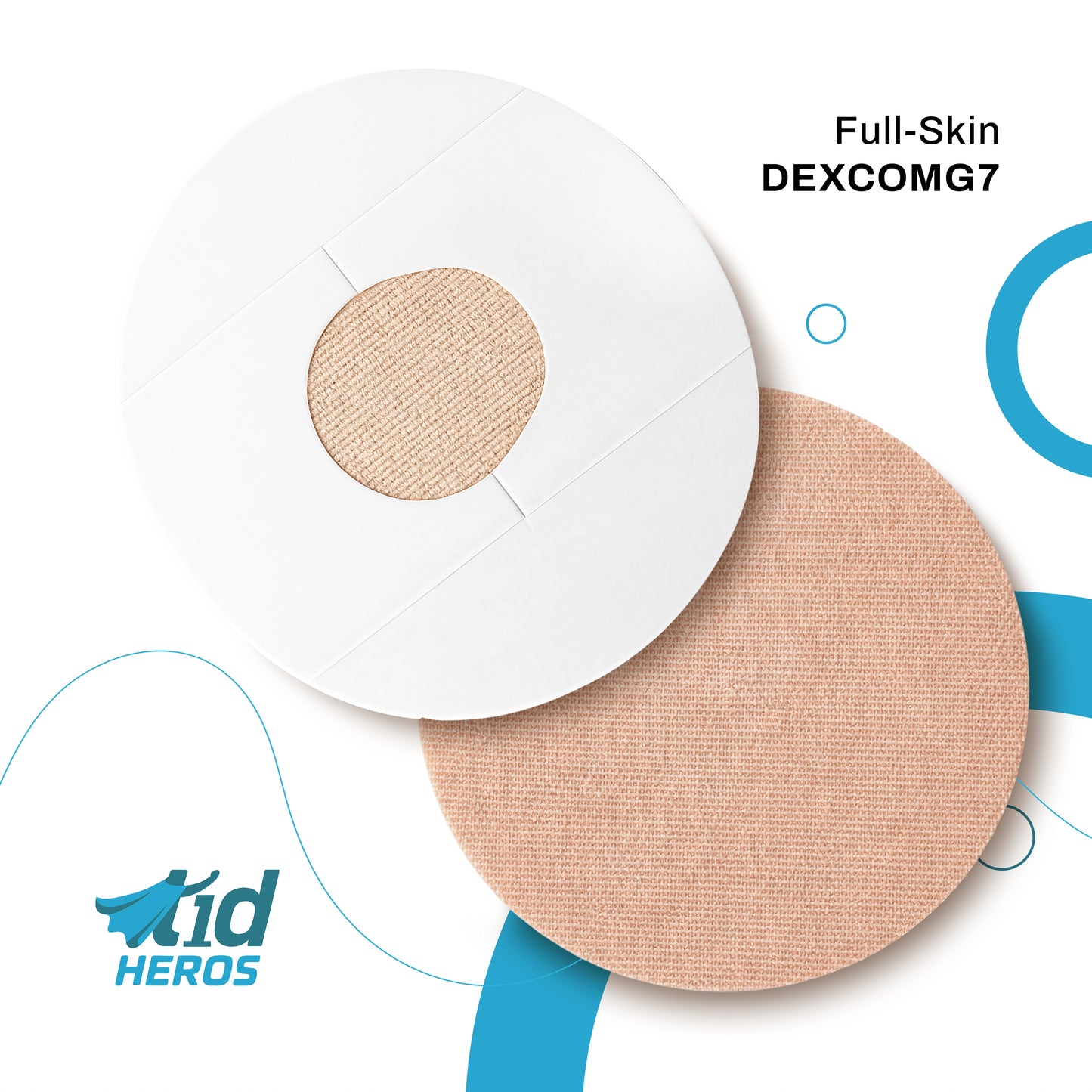 Dexcom G7 sensor with 'Kid Heroes' branding on a white background