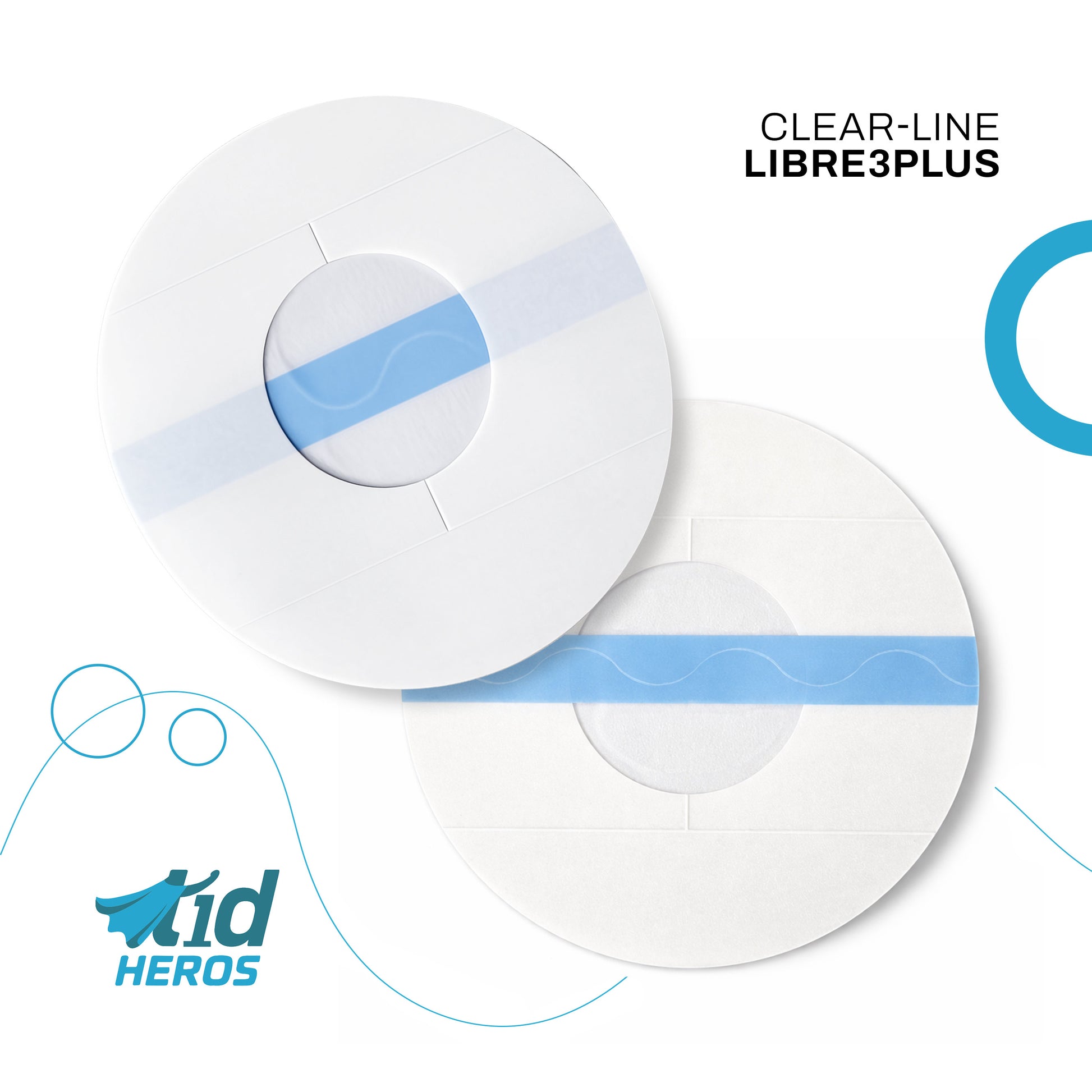 Clear-Line Libre3Plus medical device with Kid Heroes branding on a white background
