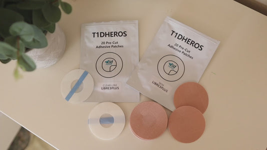 T1DHeros Clear Adhesive Patch with Support Strip for FreeStyle Libre 3 Sensor – Waterproof Protective Cover